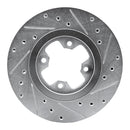 R1 81-88 Nissan Maxima Front Left Drilled & Slotted Silver Brake Rotor