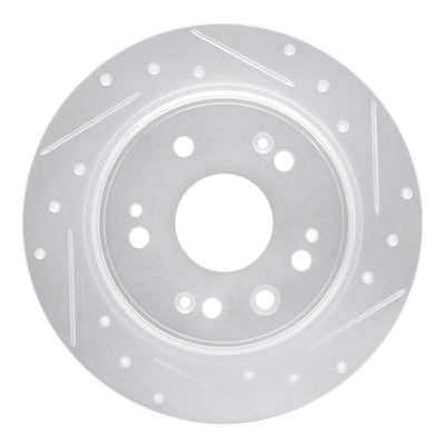 R1 02-04 Honda CR-V Rear Right Drilled & Slotted Silver Brake Rotor