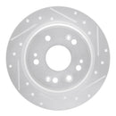 R1 02-04 Honda CR-V Rear Right Drilled & Slotted Silver Brake Rotor