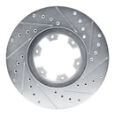 R1 96-04 Infiniti QX4 Front Left Drilled & Slotted Silver Brake Rotor