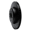 R1 04-10 BMW 650I Convertible Rear Right Drilled & Slotted Black Brake Rotor