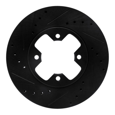 R1 79-83 Nissan 280ZX Front Left Drilled & Slotted Black Brake Rotor