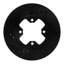 R1 79-83 Nissan 280ZX Front Left Drilled & Slotted Black Brake Rotor
