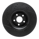 R1 15-21 Ford Edge Front Right Drilled & Slotted Black Brake Rotor