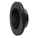 R1 99-06 Jeep Wrangler Front Right Drilled & Slotted Black Brake Rotor