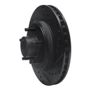 R1 87-92 Lincoln Continental Front Right Drilled & Slotted Black Brake Rotor