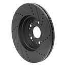 R1 95-00 Lexus LS400 Front Left Drilled & Slotted Black Brake Rotor