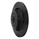 R1 2017-2024 Maserati Ghibli Rear Right Drilled & Slotted Black Brake Rotor