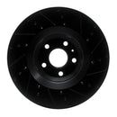 R1 12-15 Audi TTS Quattro Front Left Drilled & Slotted Black Brake Rotor