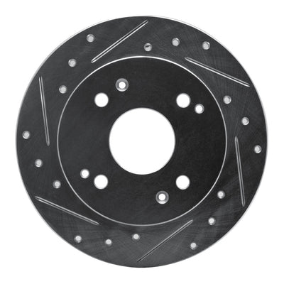 R1 92-97 Acura CL Rear Left Drilled & Slotted Silver Brake Rotor