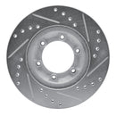 R1 84-87 Isuzu TROOPER Front Left Drilled & Slotted Silver Brake Rotor