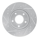 R1 1975-1980 Ford Granada Right Rear Drilled & Slotted Silver Brake Rotor