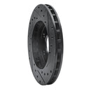 R1 84-95 Chrysler Town & Country Front Right Drilled & Slotted Black Brake Rotor