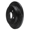 R1 98-05 Mercedes-Benz ML320 Rear Left Drilled & Slotted Black Brake Rotor