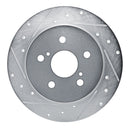 R1 18-22 Toyota C-HR Rear Left Drilled & Slotted Silver Brake Rotor