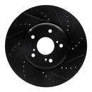 R1 17-20 Honda Civic Front & Rear Drilled & Slotted Black Brake Rotor Set