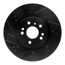 R1 12-18 Mercedes-Benz ML350 Front Left Drilled & Slotted Black Brake Rotor
