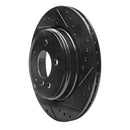 R1 04-10 BMW 530I Rear Right Drilled & Slotted Black Brake Rotor