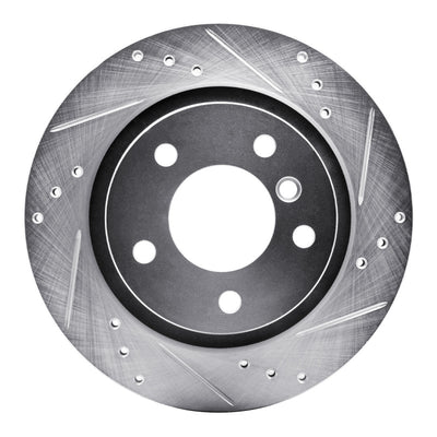 R1 03-08 BMW Z4 Rear Right Drilled & Slotted Silver Brake Rotor