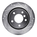 R1 03-08 BMW Z4 Rear Right Drilled & Slotted Silver Brake Rotor