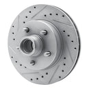 R1 93-95 Chevrolet G10 Front Left Drilled & Slotted Silver Brake Rotor