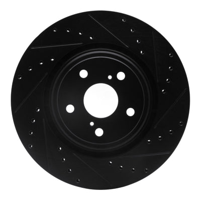 R1 08-21 Lexus RX350 Front Right Drilled & Slotted Black Brake Rotor