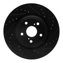 R1 08-21 Lexus RX350 Front Drilled & Slotted Black Brake Rotor Set