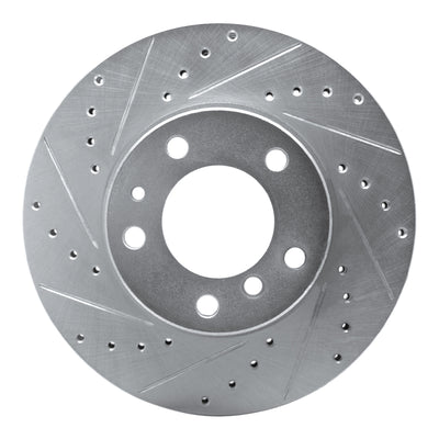 R1 89-95 BMW 525IT Front Left Drilled & Slotted Silver Brake Rotor