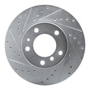 R1 89-95 BMW 525IT Front Left Drilled & Slotted Silver Brake Rotor