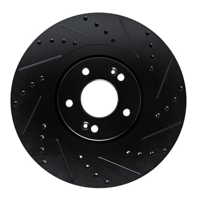 R1 20-25 Hyundai Palisade Front Right Drilled & Slotted Black Brake Rotor