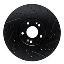 R1 20-25 Hyundai Palisade Front Right Drilled & Slotted Black Brake Rotor
