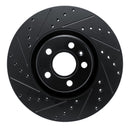 R1 17-25 Volvo XC60 Front Left Drilled & Slotted Black Brake Rotor
