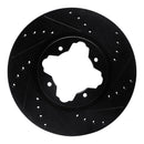 R1 91-97 Acura CL Front Right Drilled & Slotted Black Brake Rotor