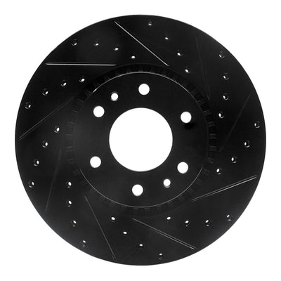 R1 02-09 Buick Rainier Front Right Drilled & Slotted Black Brake Rotor