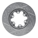 R1 04-08 Chevrolet Colorado Front Right Drilled & Slotted Silver Brake Rotor