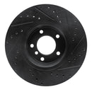 R1 04-10 BMW 525i (Mexico) Front Left Drilled & Slotted Black Brake Rotor