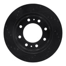 R1 01-25 Chevrolet AVALANCHE 2500 Front Right Drilled & Slotted Black Brake Rotor