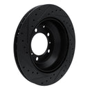 R1 -23 Porsche Cayenne Rear Right Drilled & Slotted Black Brake Rotor