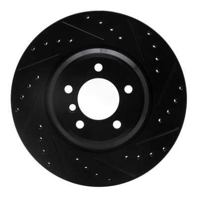 R1 07-15 BMW 335I Front Right Drilled & Slotted Black Brake Rotor