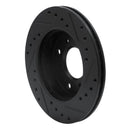 R1 89-96 Nissan 240SX Front Left Drilled & Slotted Black Brake Rotor