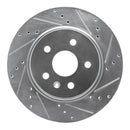 R1 16-25 Cadillac CT5 Front & Rear Drilled & Slotted Silver Brake Rotor Set