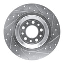 R1 14-23 Jeep Cherokee Rear Left Drilled & Slotted Silver Brake Rotor