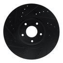 R1 07-17 Nissan Sentra Front Right Drilled & Slotted Black Brake Rotor