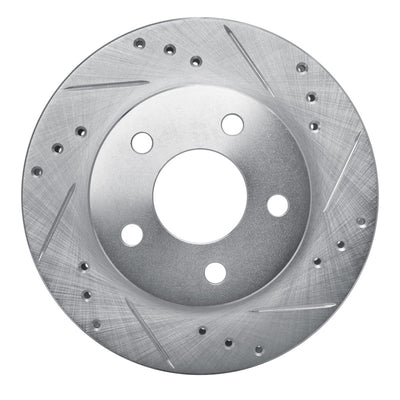 R1 86-92 Ford Taurus (Excl SHO) Rear Right Front Right Drilled & Slotted Silver Brake Rotor