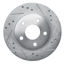 R1 86-92 Ford Taurus (Excl SHO) Rear Right Front Right Drilled & Slotted Silver Brake Rotor