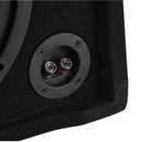 DS18 Single 10in Shallow Subwoofer and Enclosure 600 Watts RMS Downfiring Sealed Black Carpet