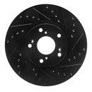 R1 06-15 Acura CSX Front & Rear Drilled & Slotted Black Brake Rotor Set