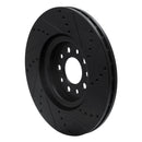 R1 14-25 Alfa Romeo Tonale Front Left Drilled & Slotted Black Brake Rotor