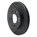 R1 90-05 Chrysler SEBRING Front Left Drilled & Slotted Black Brake Rotor