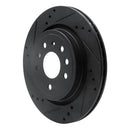 R1 03-11 Cadillac BLS (Mexico) Rear Left Drilled & Slotted Black Brake Rotor